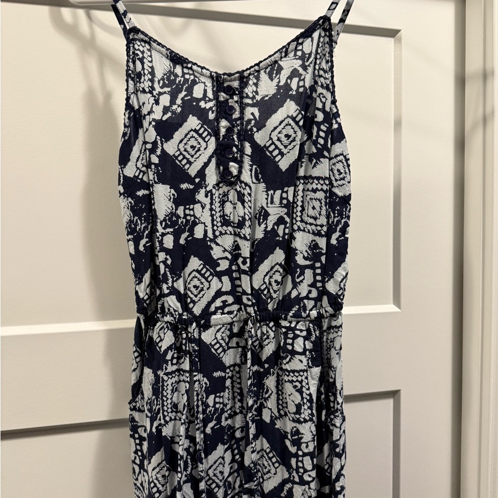 Ultra Pink Navy and White Printed Jumpsuit